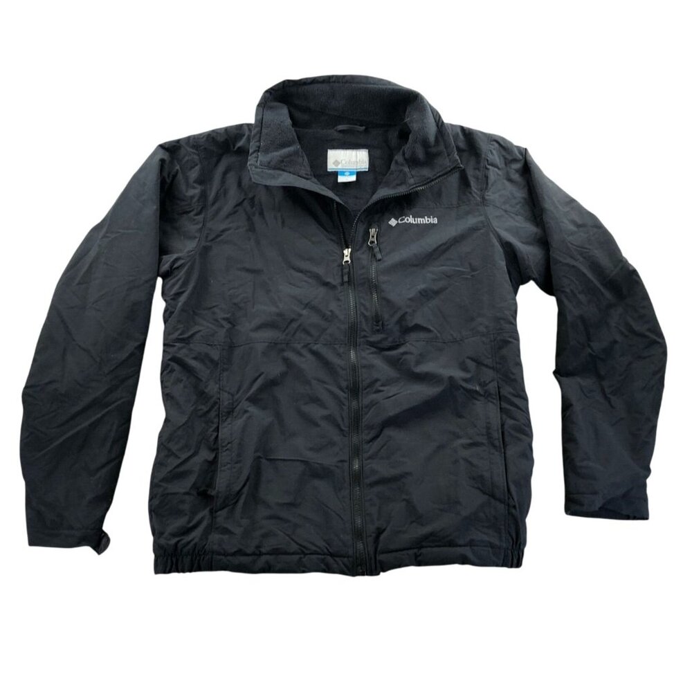 Columbia Men's Jacket Medium Black Full-Zip Outdoors Fleece Lined Cozy